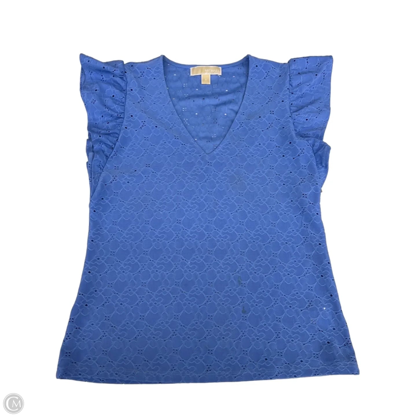 Blouse Short Sleeve By Michael By Michael Kors In Blue, Size: S