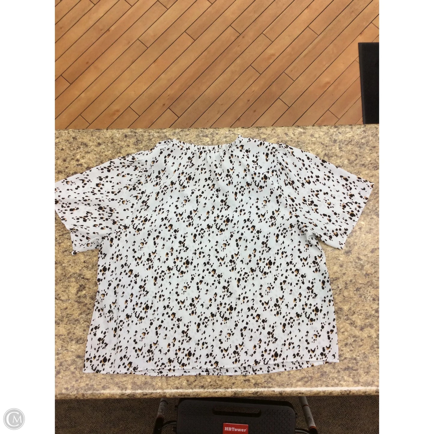 Blouse Short Sleeve By Nine West In Animal Print, Size: 2x