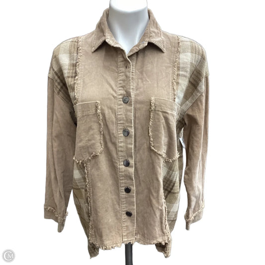 Jacket Shirt By Altard State In Tan, Size: S
