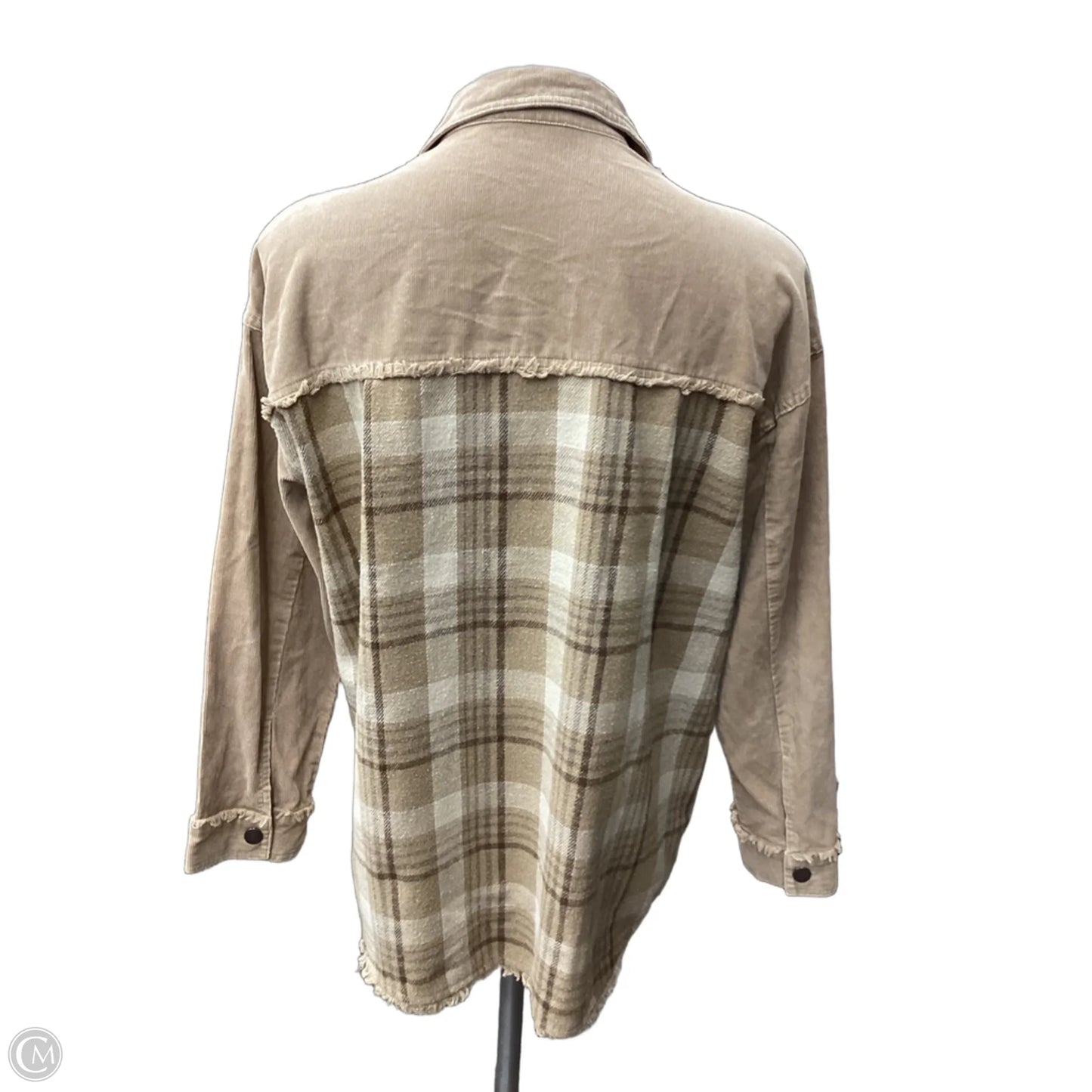 Jacket Shirt By Altard State In Tan, Size: S