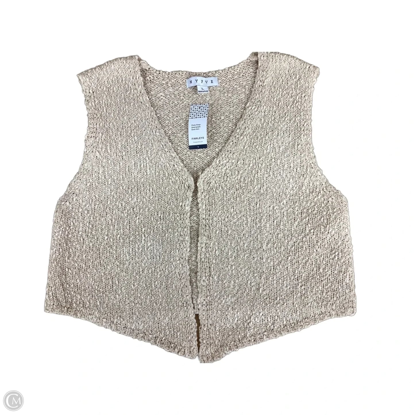 Vest Sweater By Clothes Mentor In Cream, Size: L