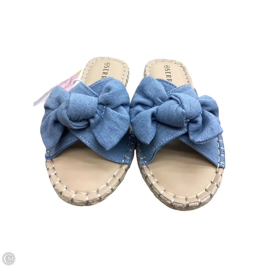 Sandals Flats By Serra In Blue Denim, Size: 7