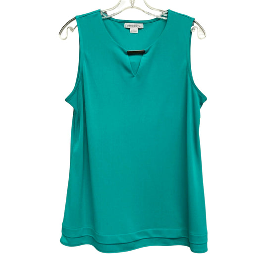 Top Sleeveless By Liz Claiborne In Teal, Size:L