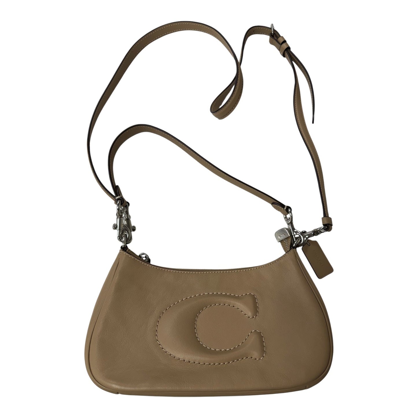 Crossbody Designer By Coach In Tan, Size:Small