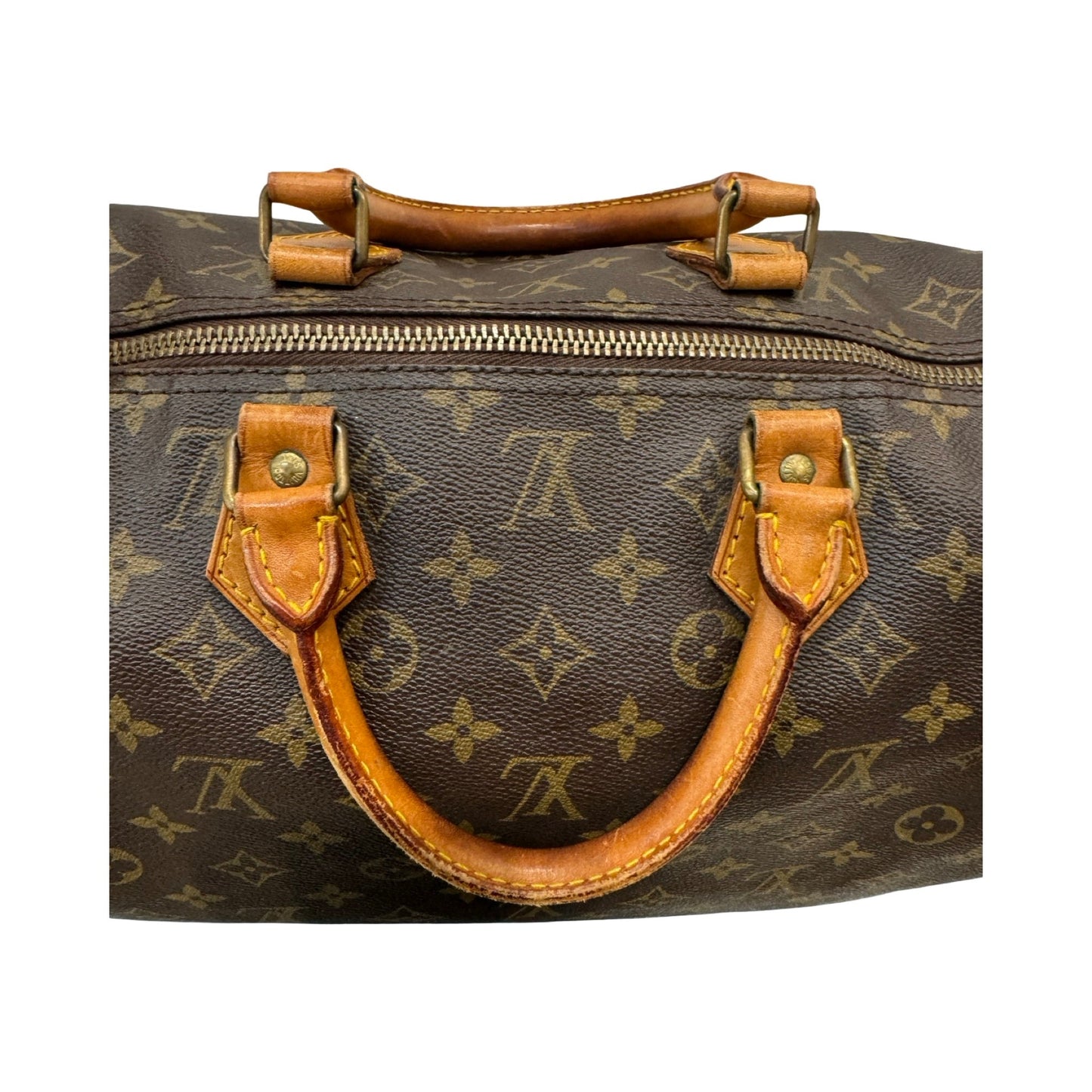 Speedy 40 Monogram Brown Handbag Luxury Designer Louis Vuitton, Size Large