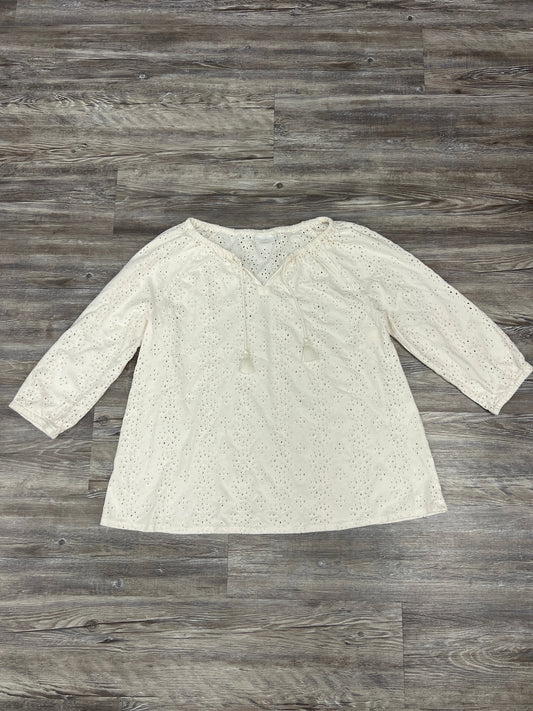 White Top 3/4 Sleeve J. Jill, Size L