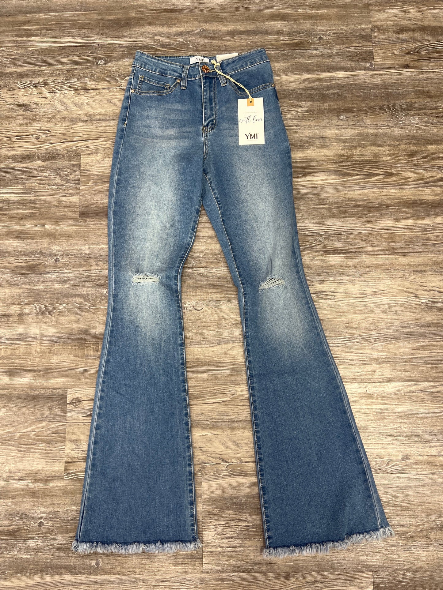 Jeans Flared By Ymi In Blue Denim, Size: 5/27