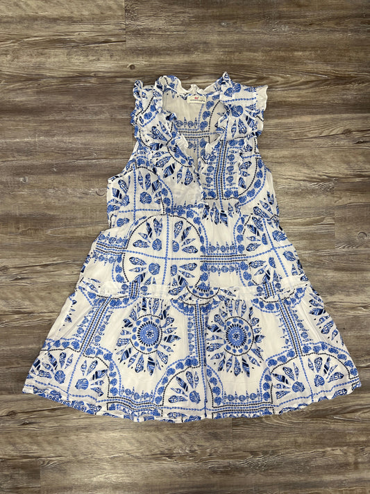 Dress Casual Midi By Vineyard Vines In Blue & White, Size: L