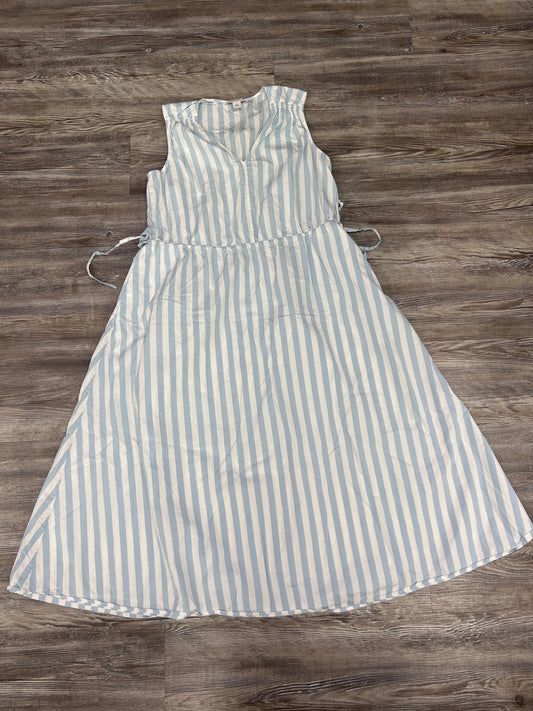 Dress Casual Midi By Nordstrom In Blue & White, Size: S