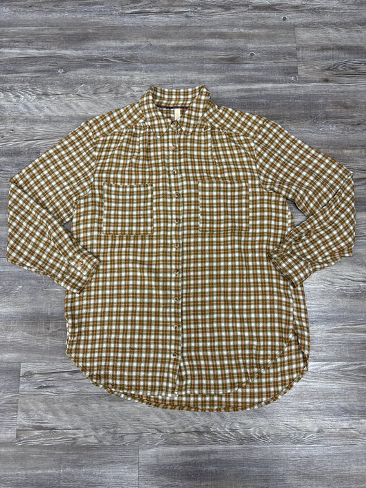 Top Long Sleeve By Maeve In Plaid Pattern, Size: M