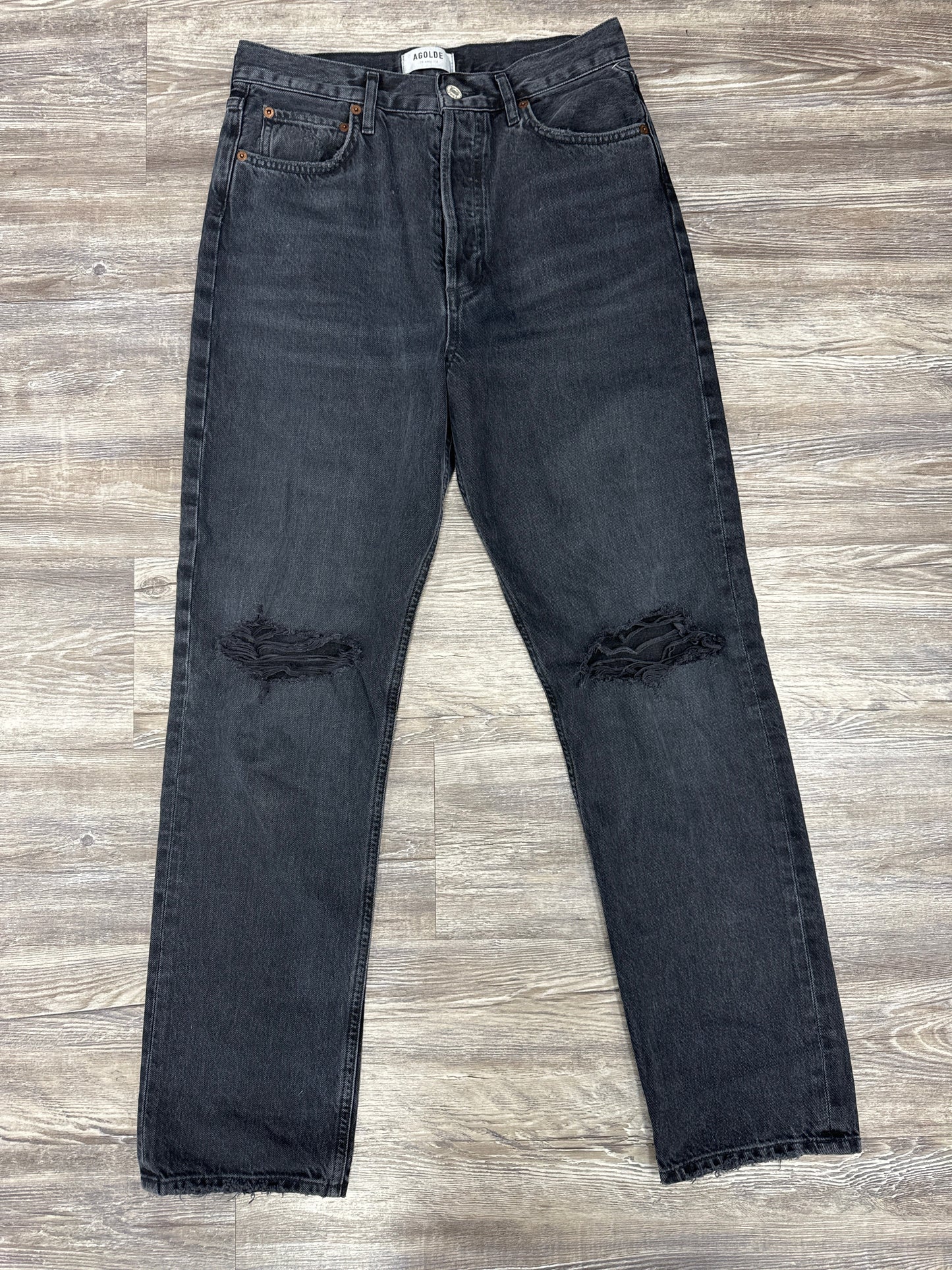 Jeans Designer By Agolde In Black Denim, Size: 4