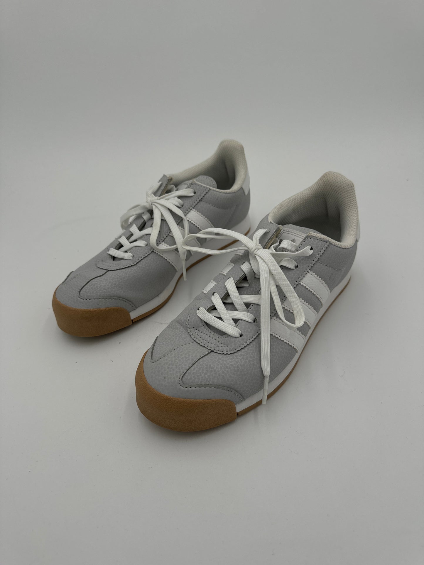 Shoes Sneakers By Adidas In Grey & White, Size: 8.5