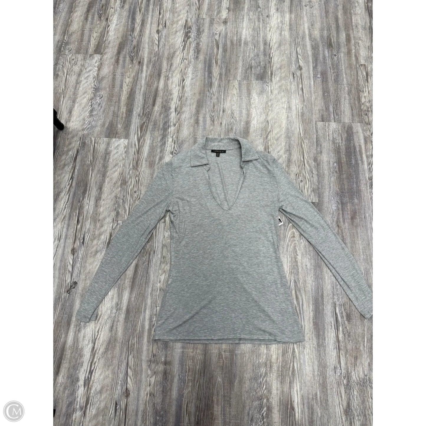 Top Long Sleeve By Capsule 121 In Grey, Size: M