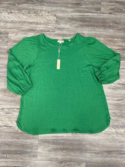 Top Long Sleeve By Max Studio In Green, Size: 1x