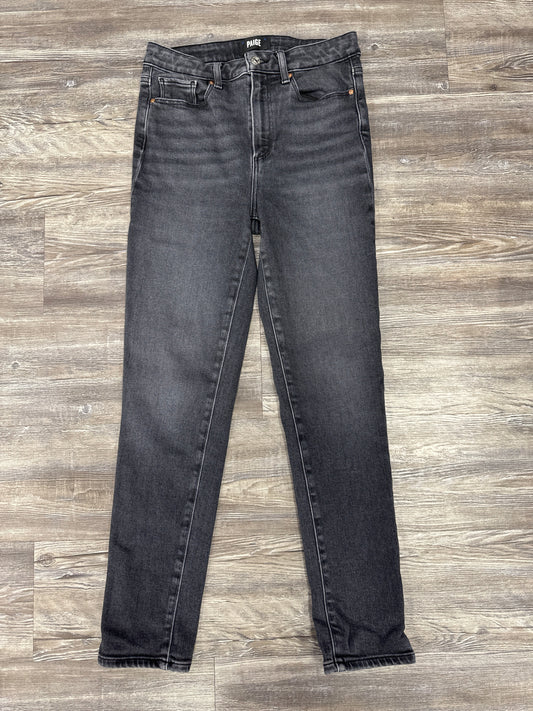 Jeans Straight By Paige In Black Denim, Size: 6