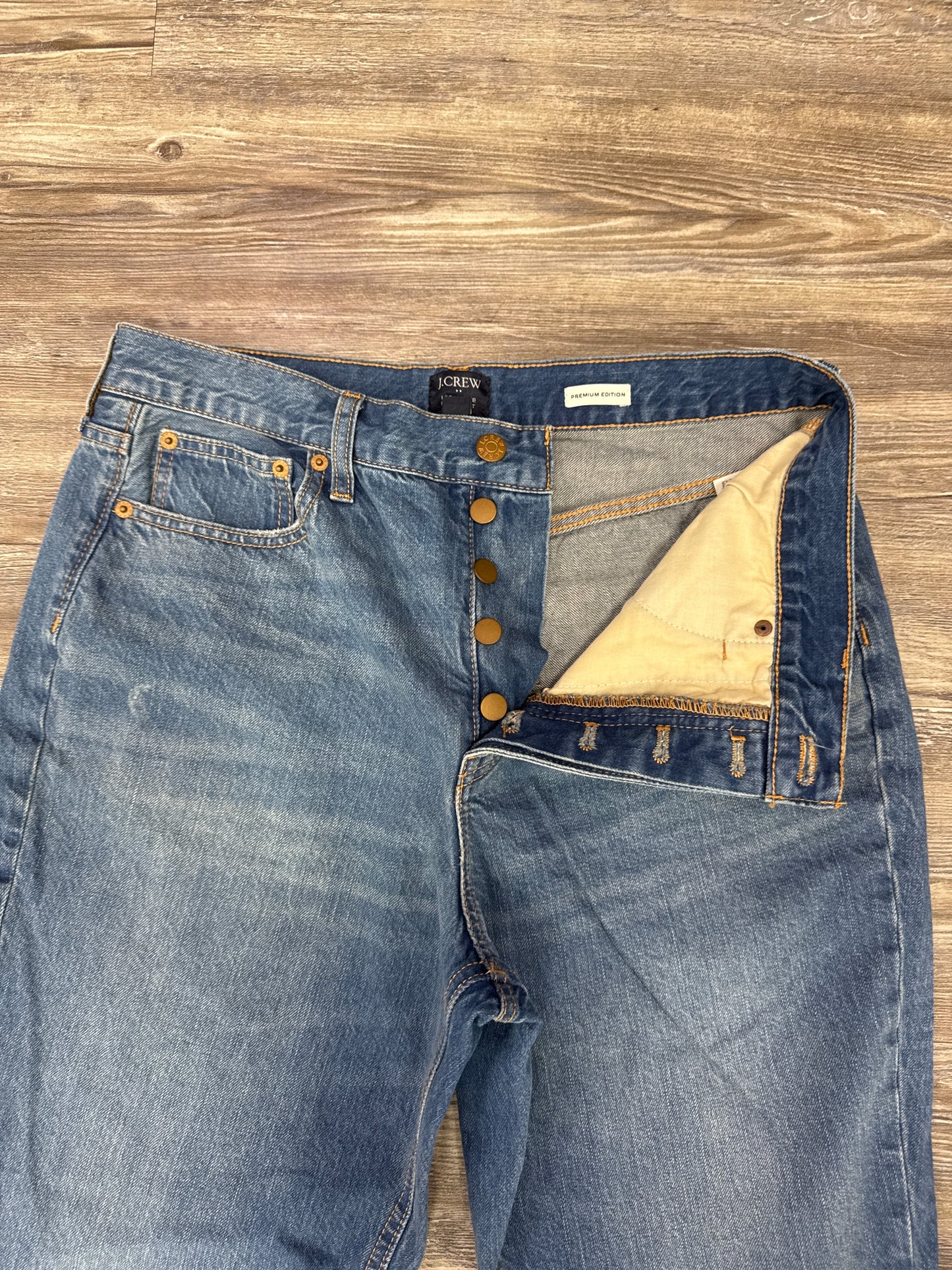 Jeans Straight By J. Crew In Blue Denim, Size: 10