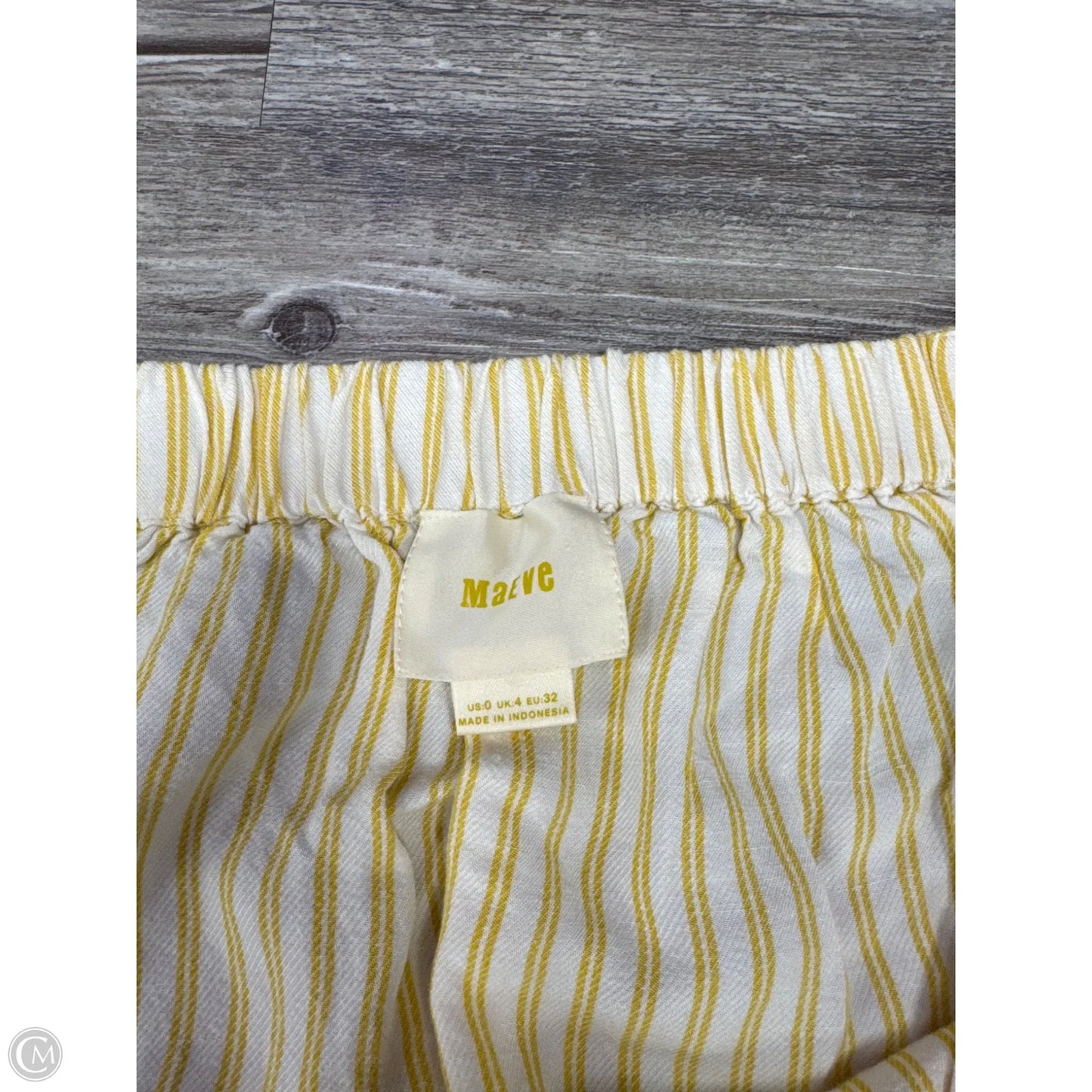 Top 3/4 Sleeve By Maeve In White & Yellow, Size: Xs