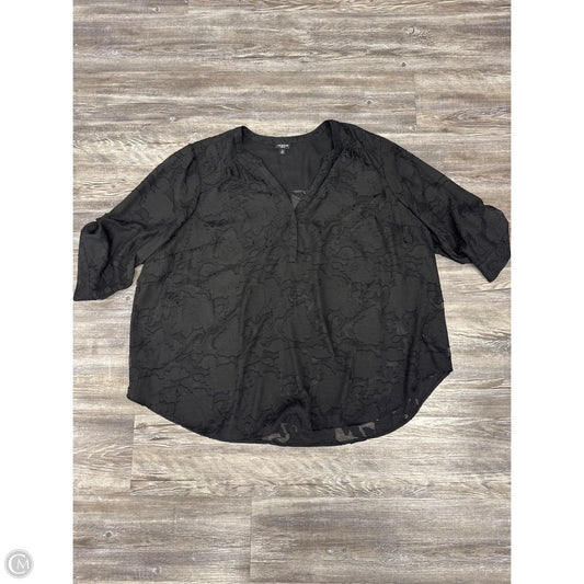 Top 3/4 Sleeve By Torrid In Black, Size: 4x