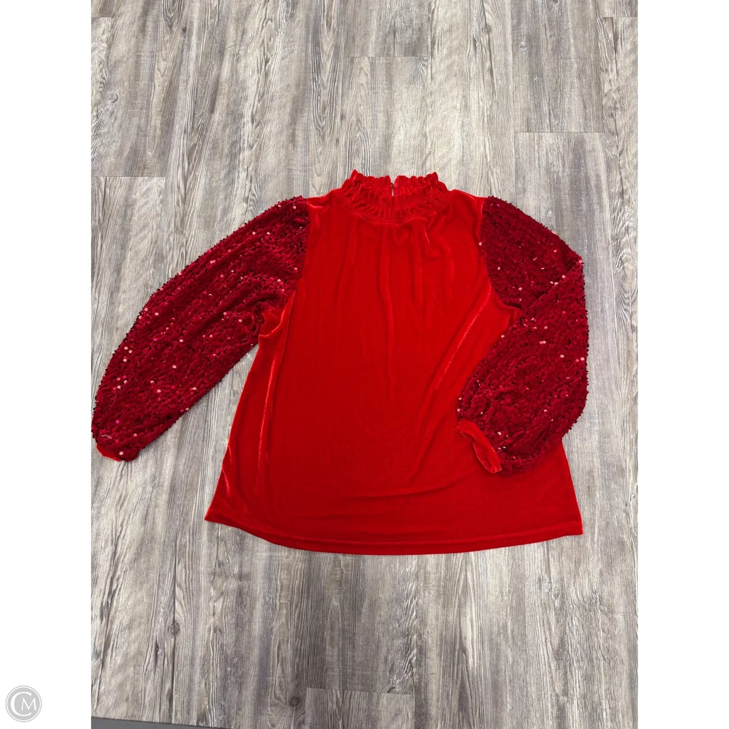 Top Long Sleeve By Haptics In Red, Size: L