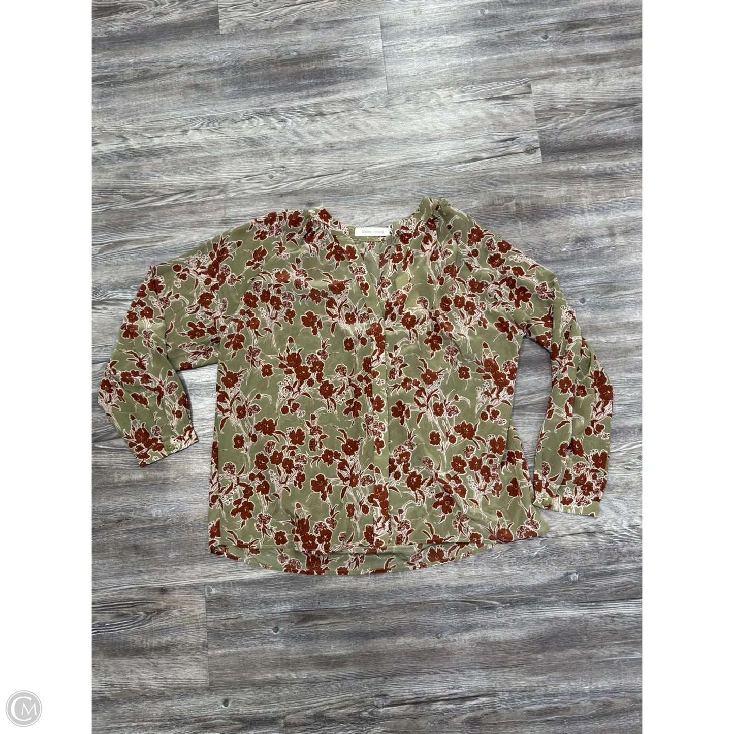 Top Long Sleeve By Bishop + Young In Green & Red, Size: L