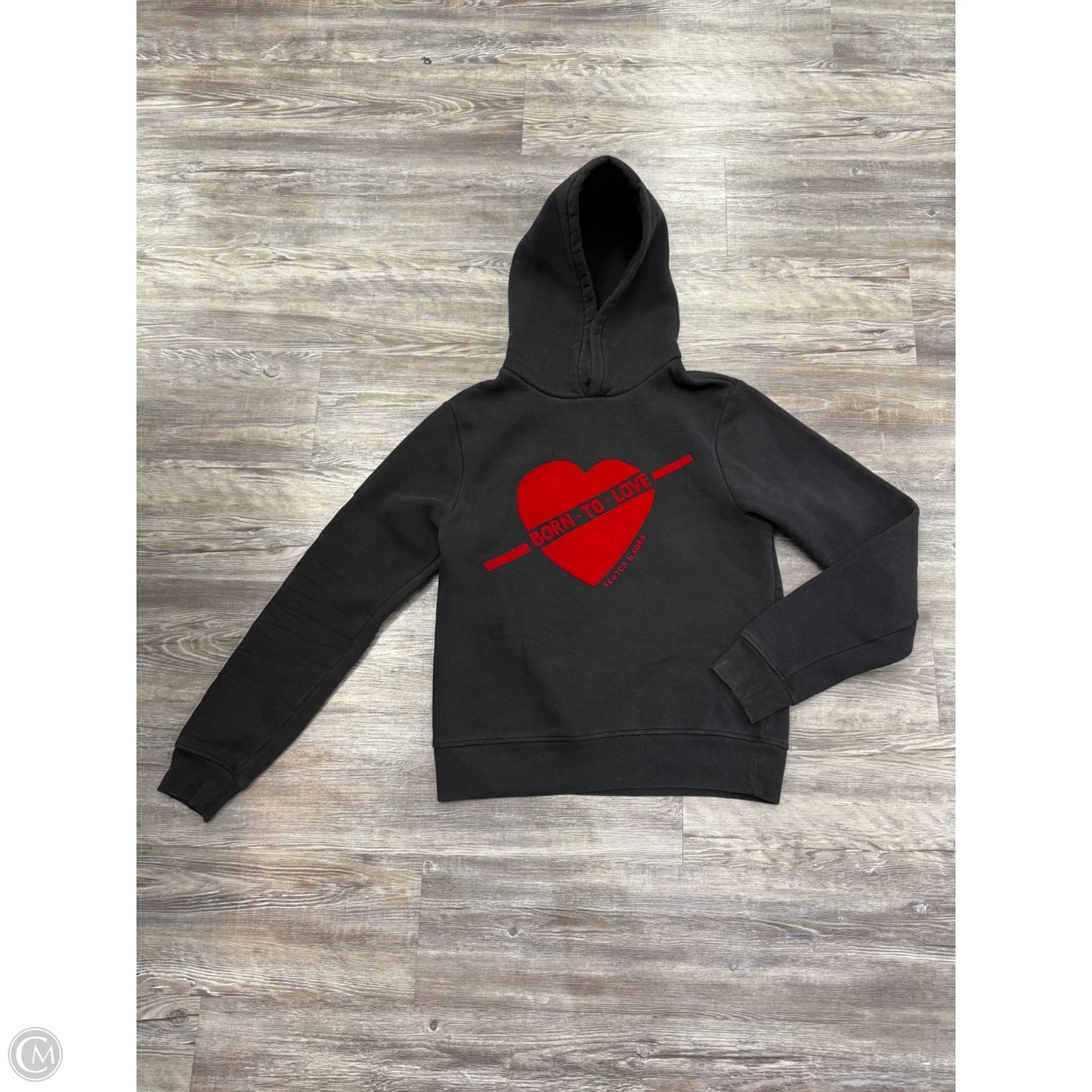 Sweatshirt Hoodie By Scotch & Soda In Black & Red, Size: M