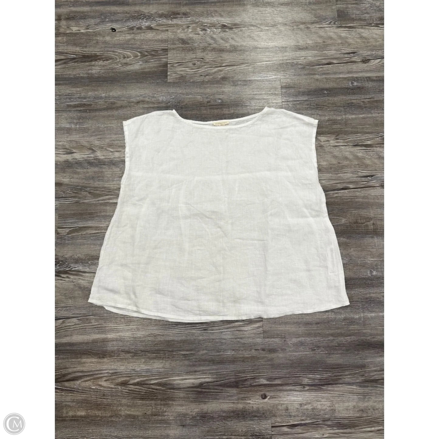 Top Short Sleeve By Eileen Fisher In White, Size: Xs