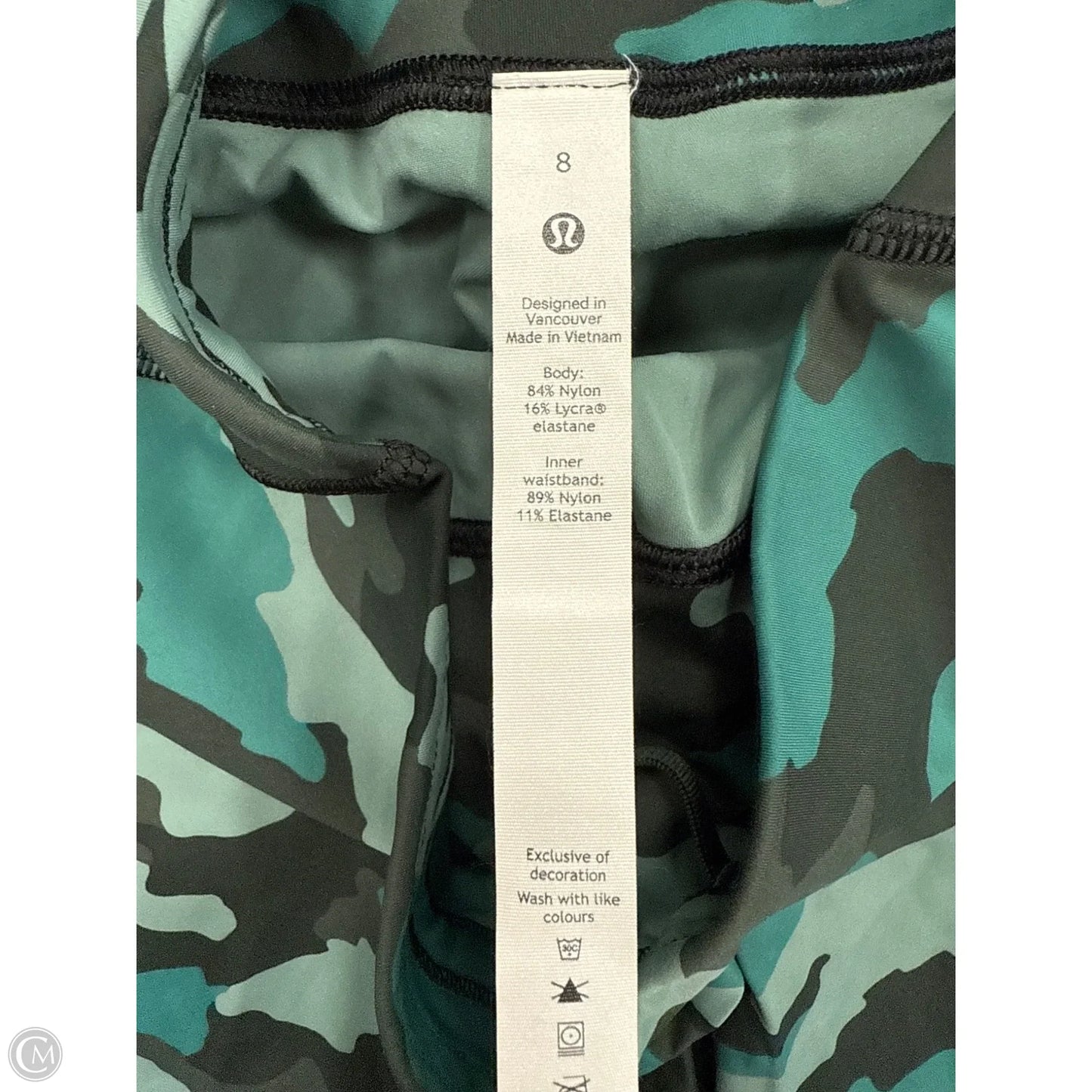 Athletic Leggings By Lululemon In Camouflage Print, Size: 8