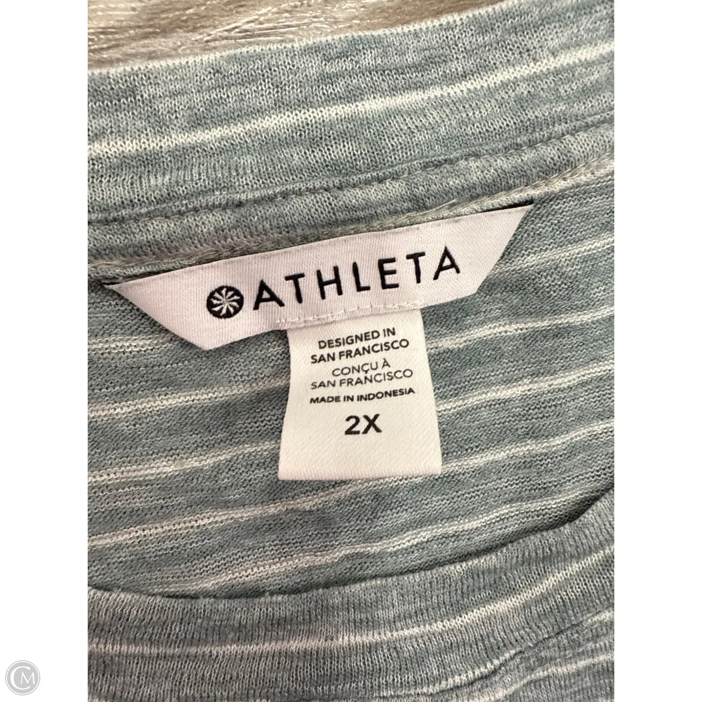 Athletic Tank Top By Athleta In Green & White, Size: 2x