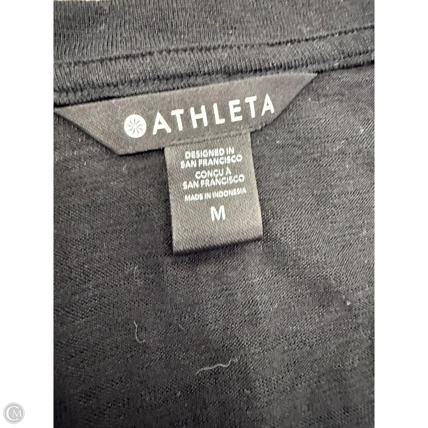 Athletic Top Short Sleeve By Athleta In Black, Size: M