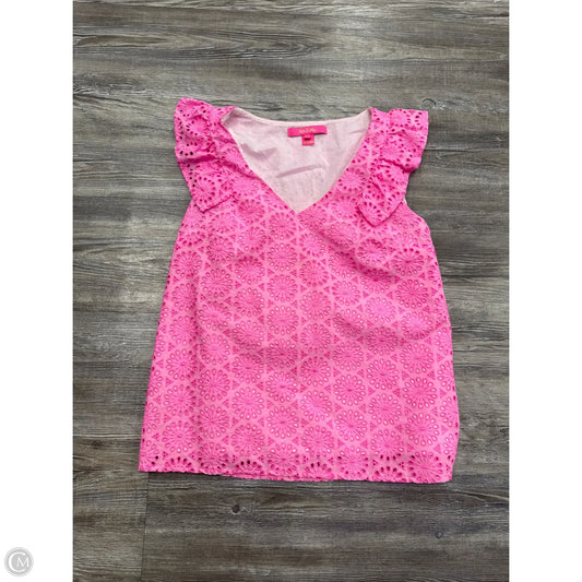 Top Short Sleeve Designer By Lilly Pulitzer In Pink, Size: Xs