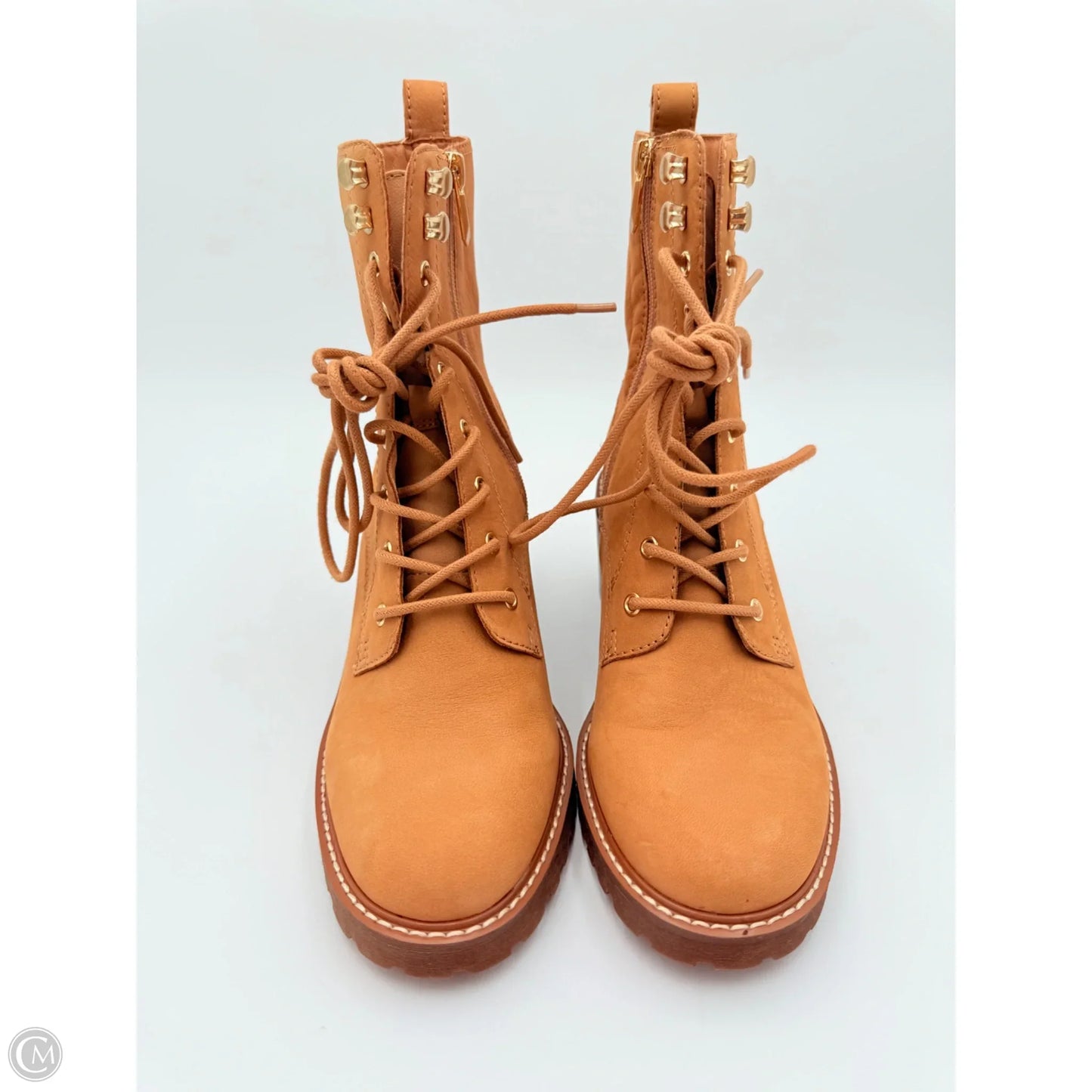 Boots Ankle Heels By Crown Vintage In Tan, Size: 8.5