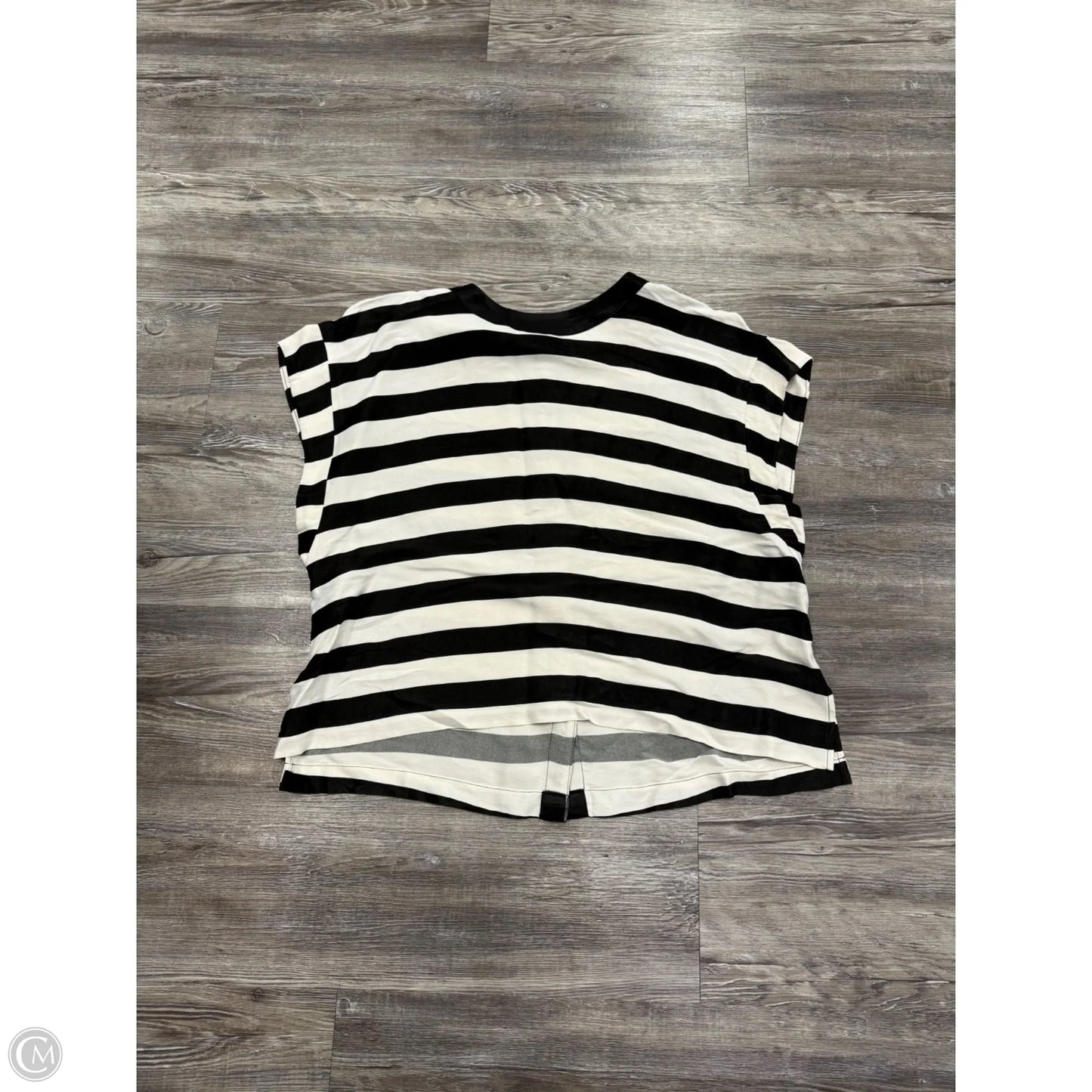 Top Short Sleeve By Maeve In Black & White, Size: M