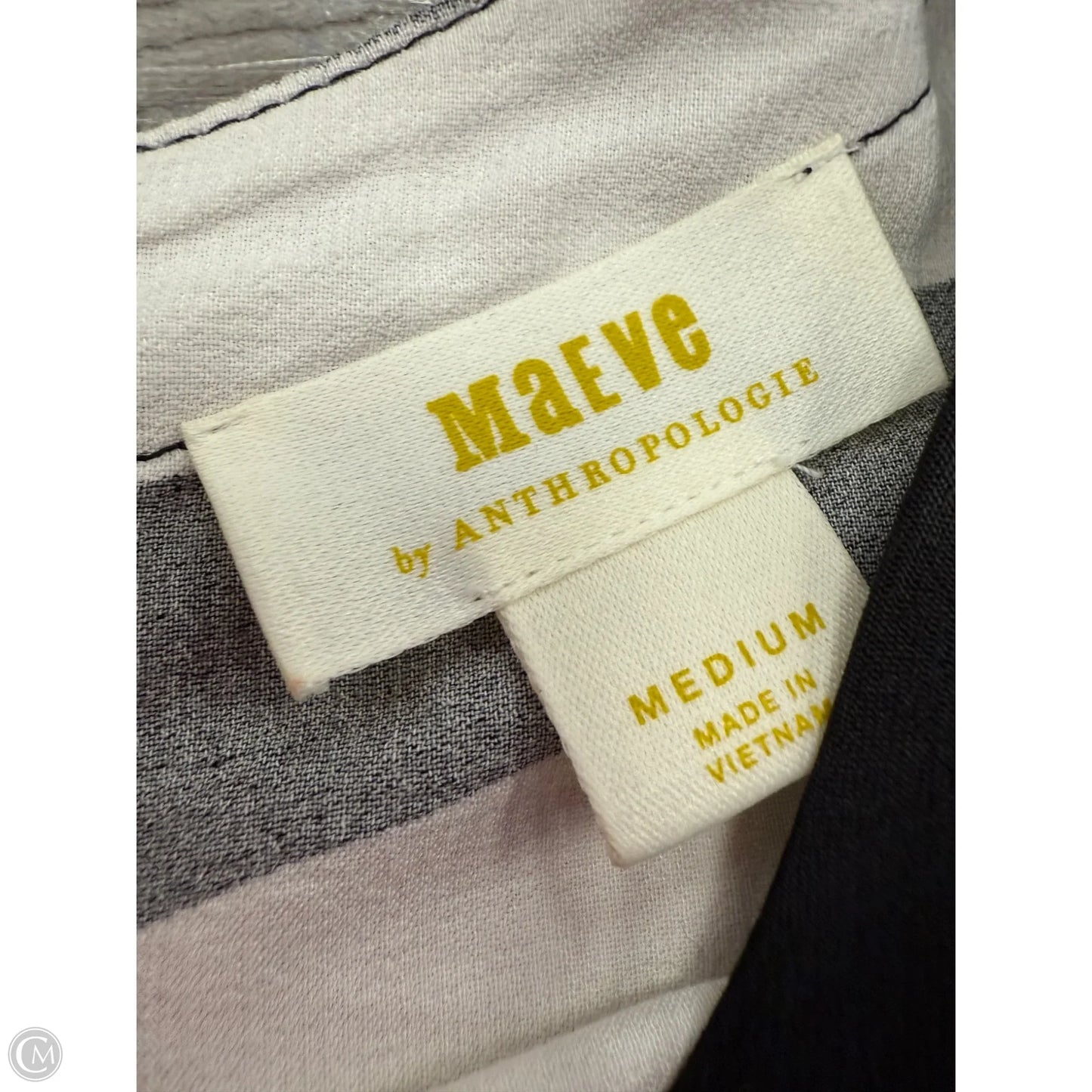 Top Short Sleeve By Maeve In Black & White, Size: M