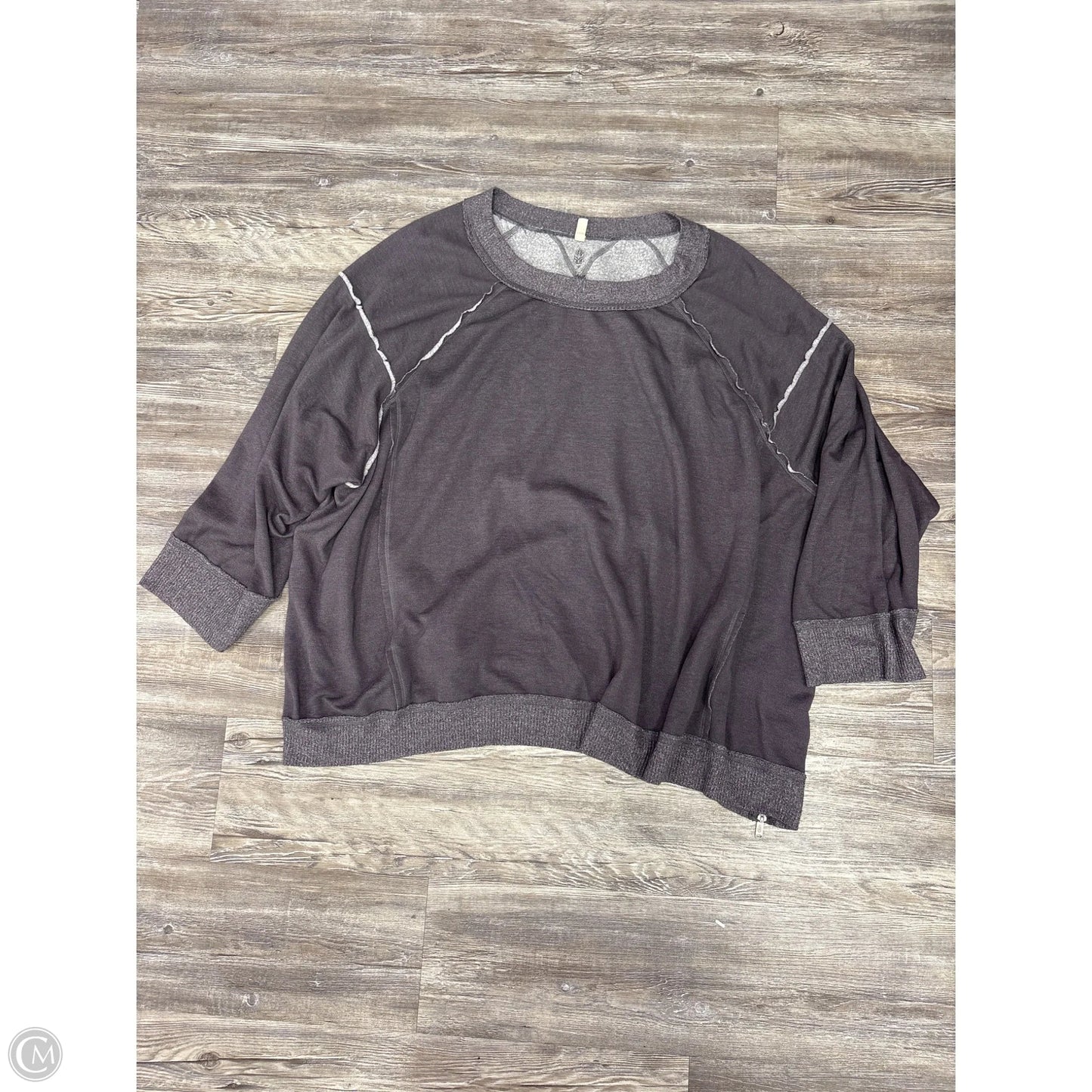 Athletic Top Long Sleeve Crewneck By Free People In Grey, Size: M