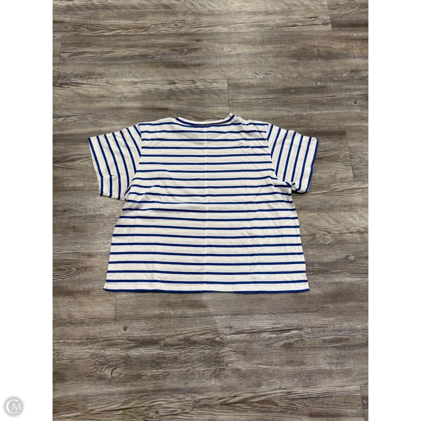 Top Short Sleeve By ayr In Blue & White, Size: L