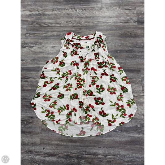Top Sleeveless By Anthropologie In White, Size: 3x