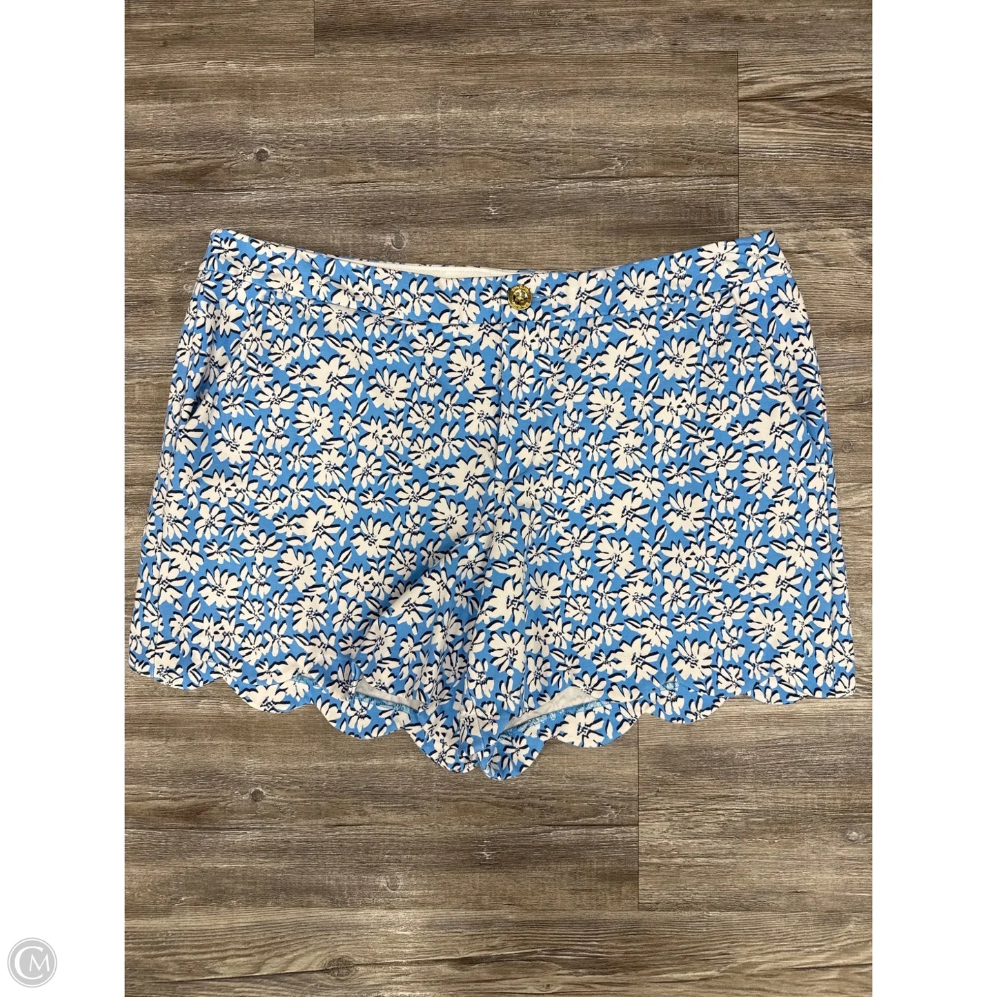Shortalls Designer By Lilly Pulitzer In Blue & White, Size: 16