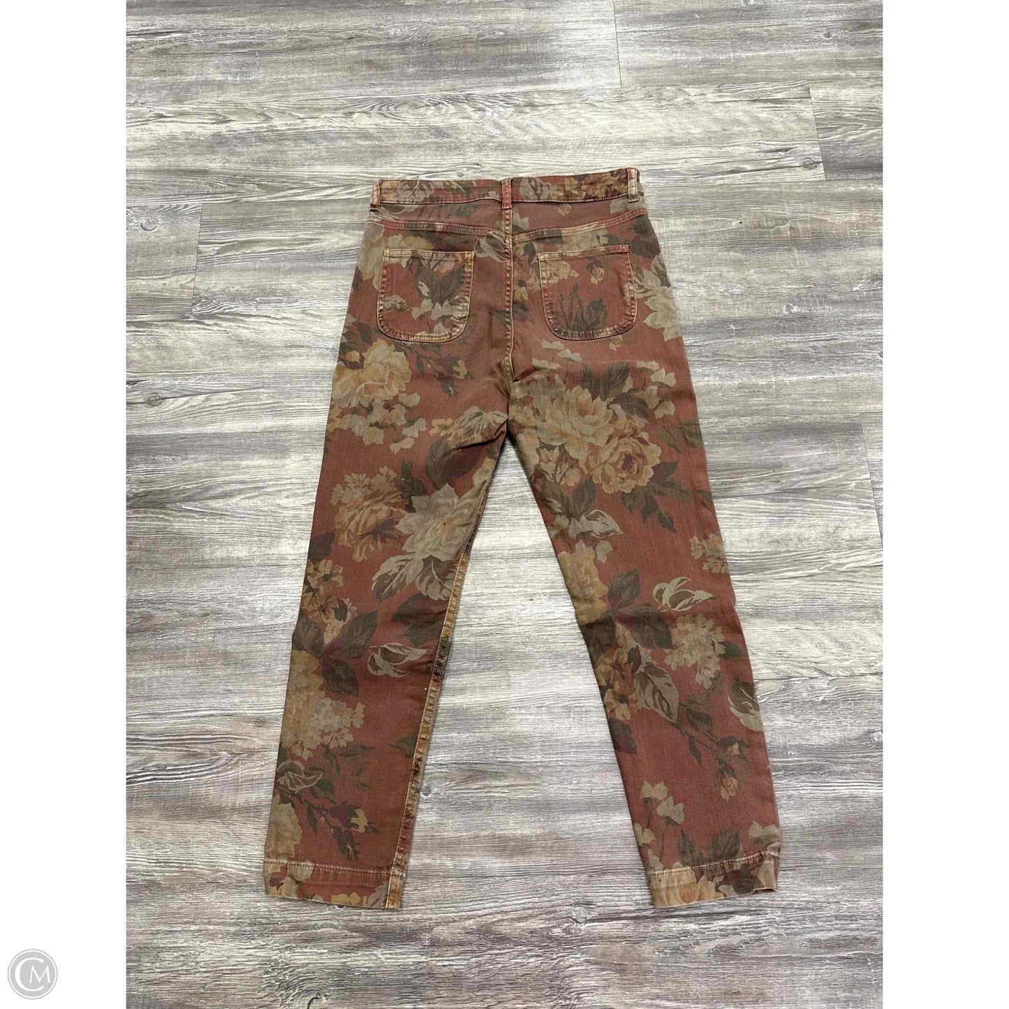 Jeans Straight By Pilcro In Floral Print, Size: 8