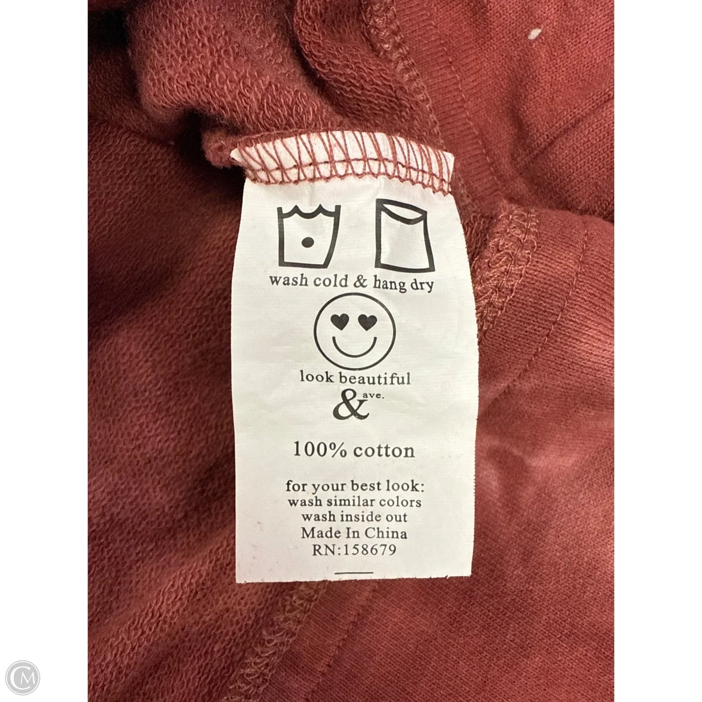 Sweatshirt Hoodie By Cmc In Red, Size: S