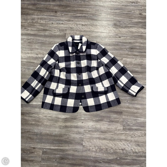 Coat Parka By Talbots In Blue & White, Size: 30