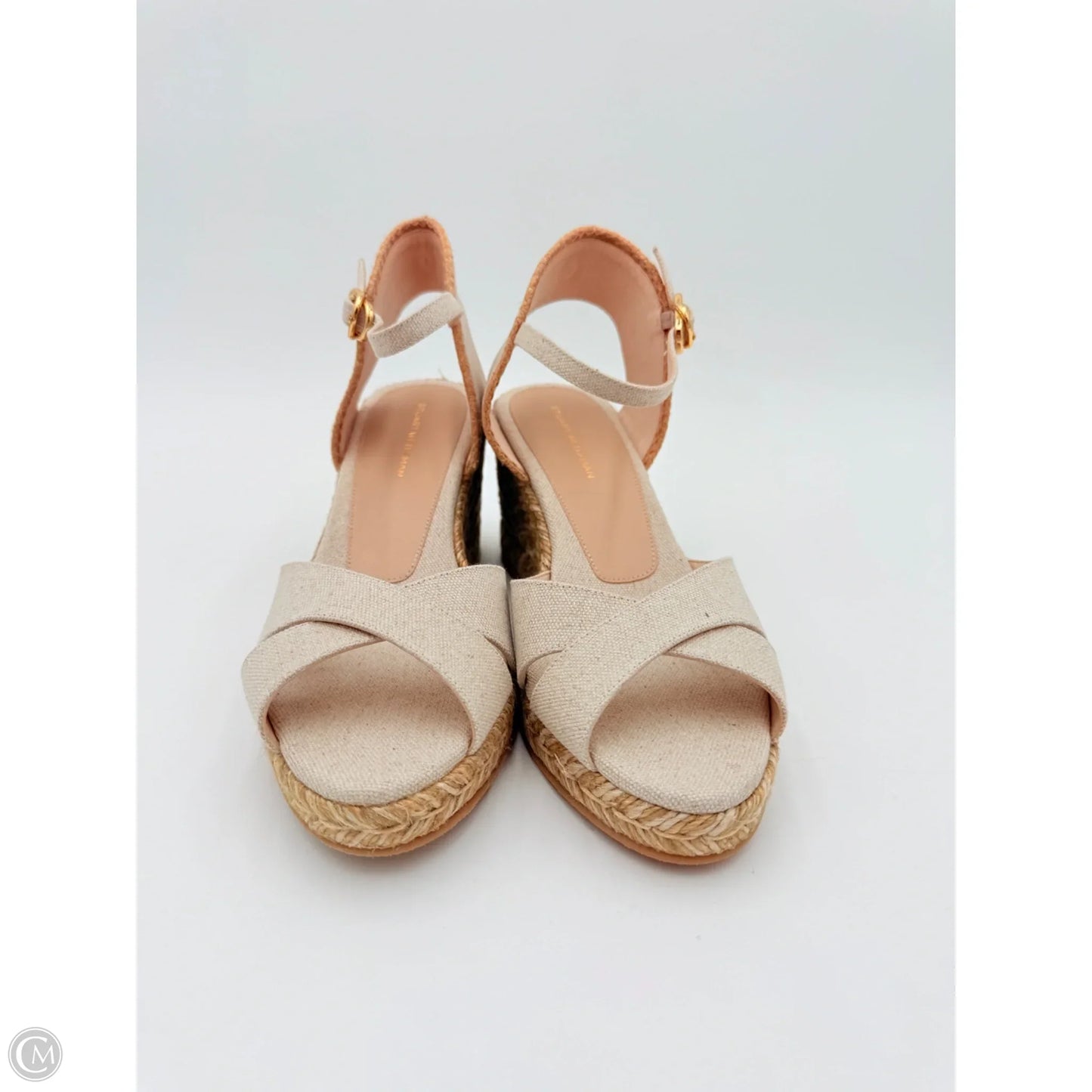 Sandals Designer By Stuart Weitzman In Tan & White, Size: 7.5