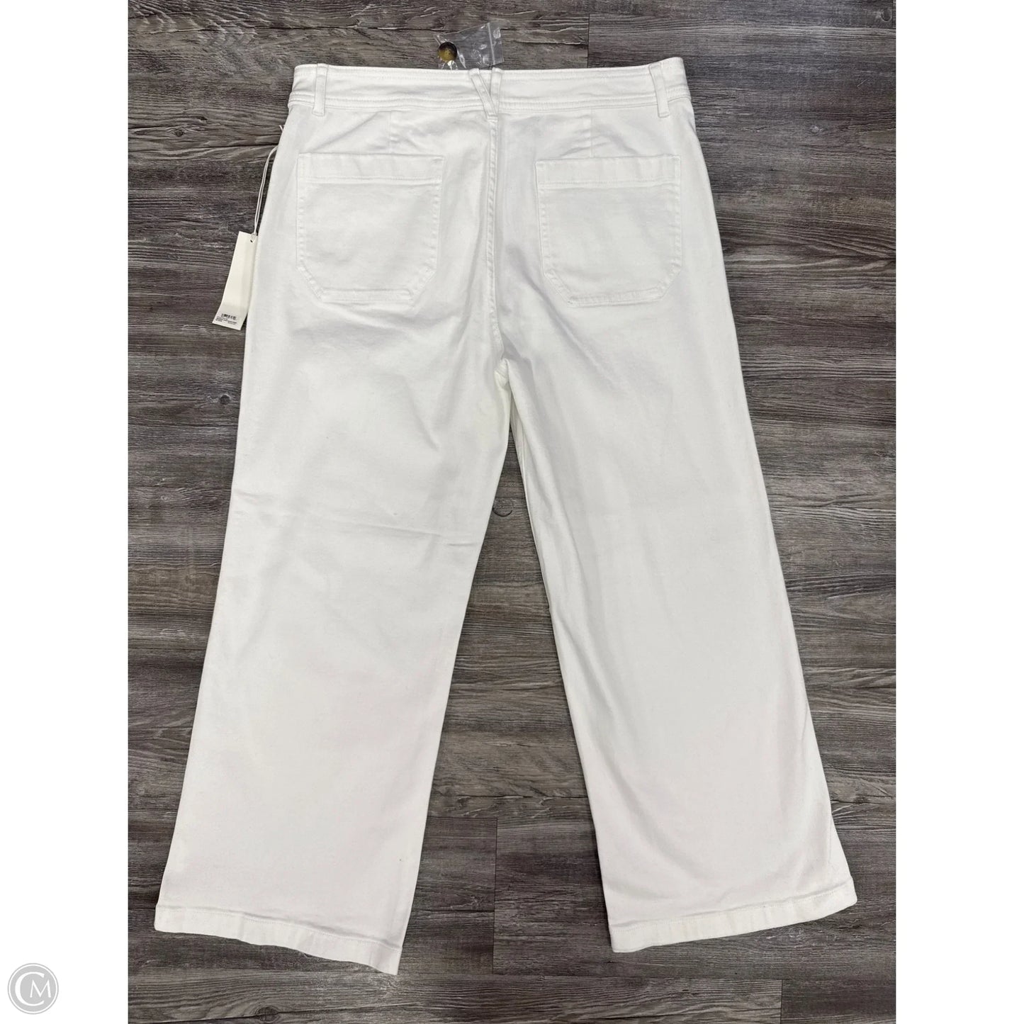 Jeans Wide Leg By Vineyard Vines In White Denim, Size: 10