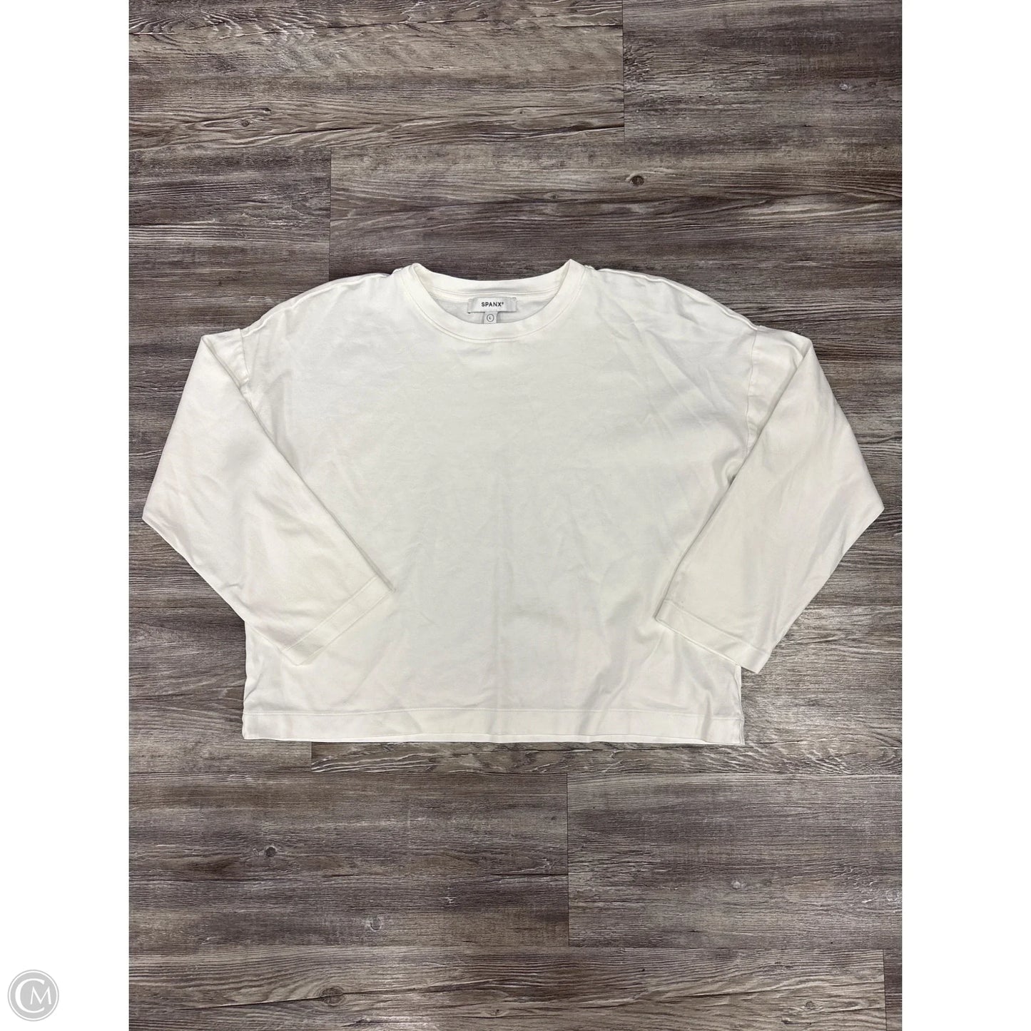Top 3/4 Sleeve By Spanx In White, Size: L
