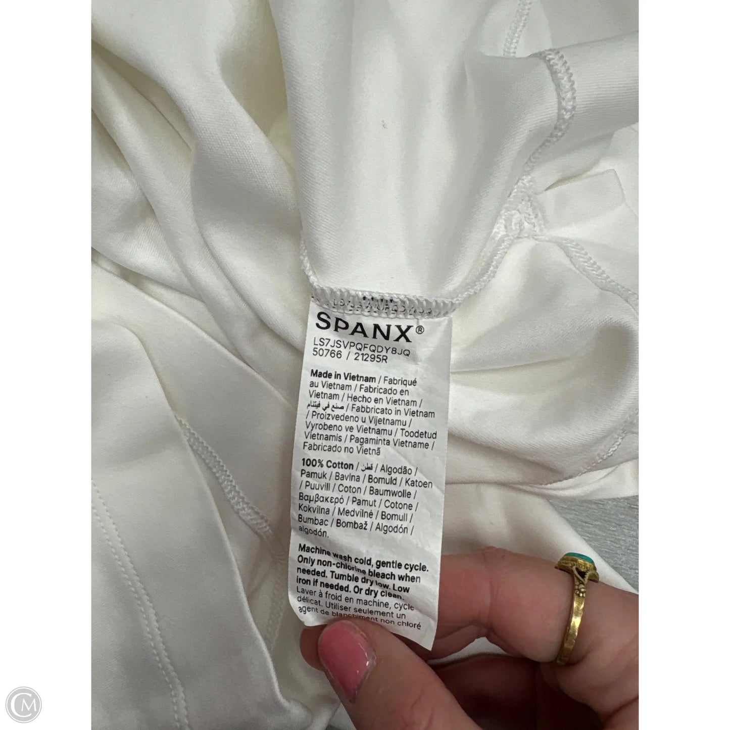Top 3/4 Sleeve By Spanx In White, Size: L