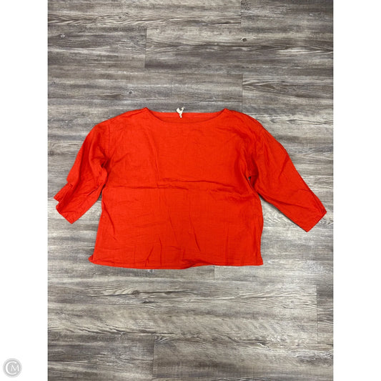 Top 3/4 Sleeve By Eileen Fisher In Orange, Size: Xs