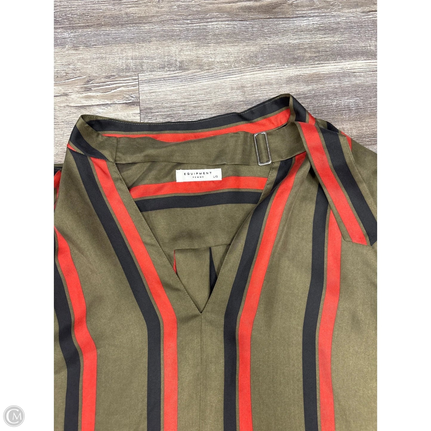 Top Long Sleeve By Equipment In Green, Size: L
