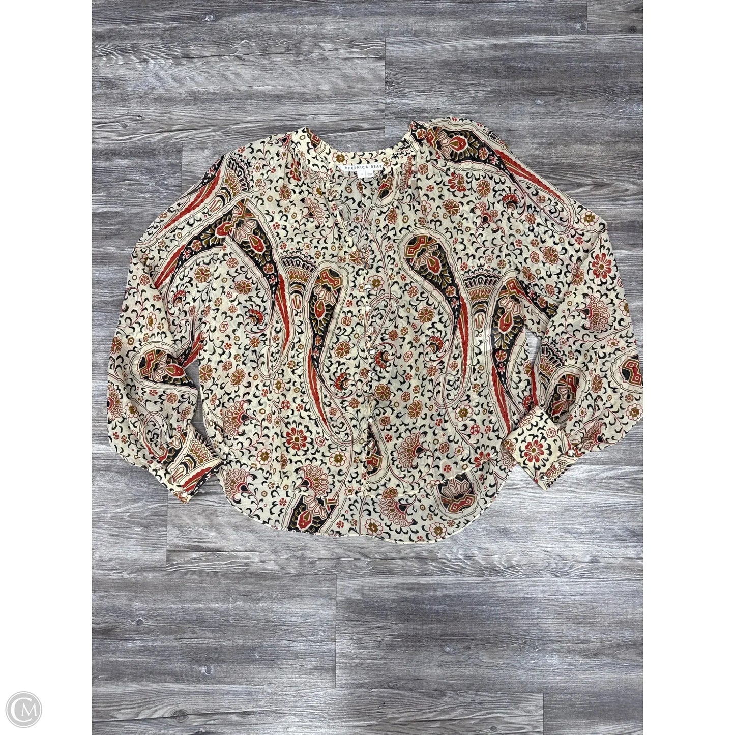 Top Long Sleeve By Veronica Beard In Tan, Size: 12