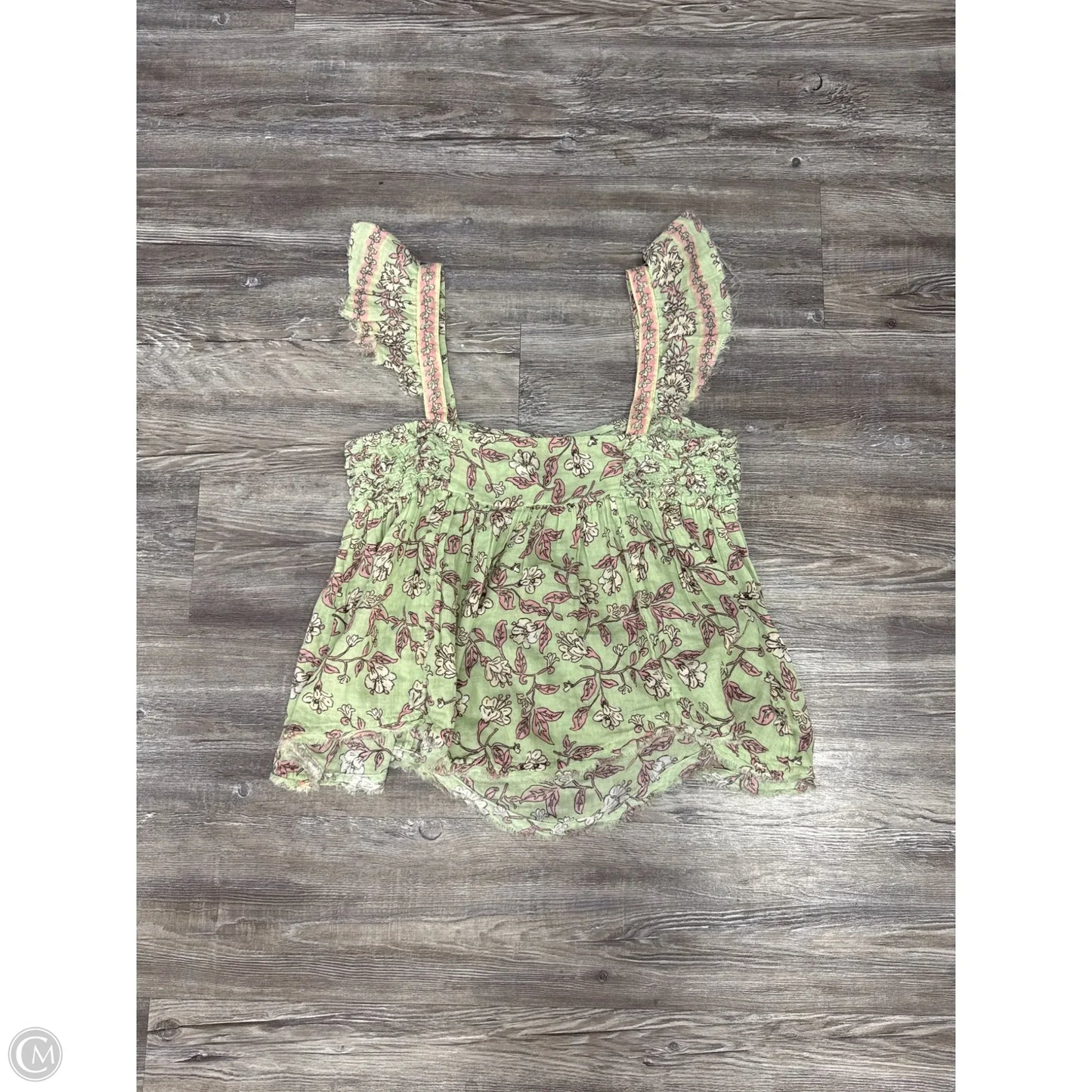Top Sleeveless By Free People In Green & Pink, Size: S