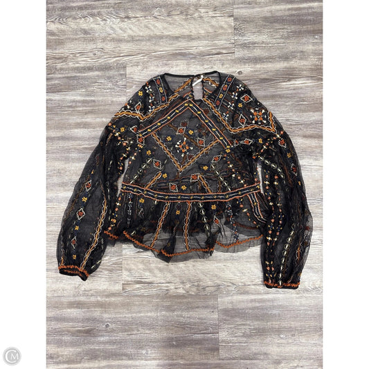 Top Long Sleeve By Free People In Black, Size: S