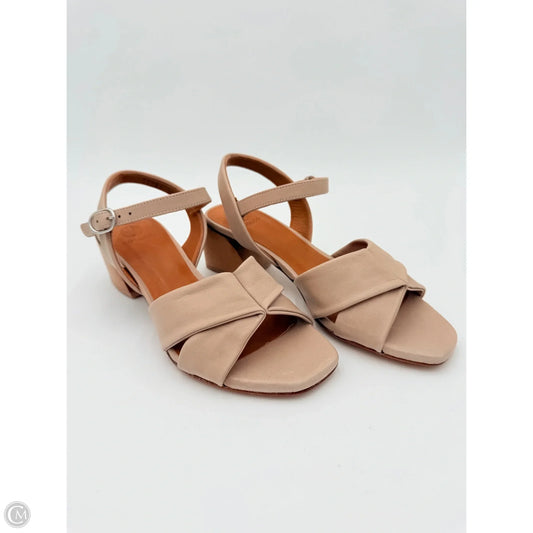 Sandals Heels Block By Coclico In Taupe, Size: 5.5